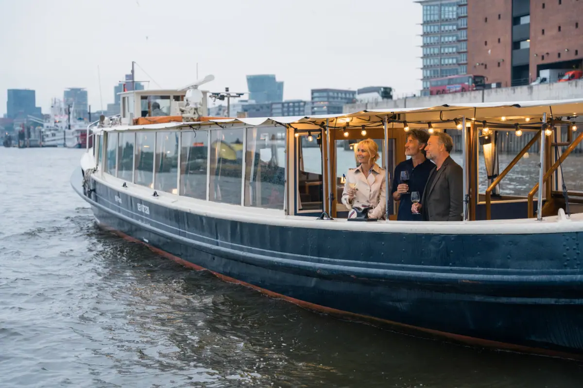 A group of people on a boat.