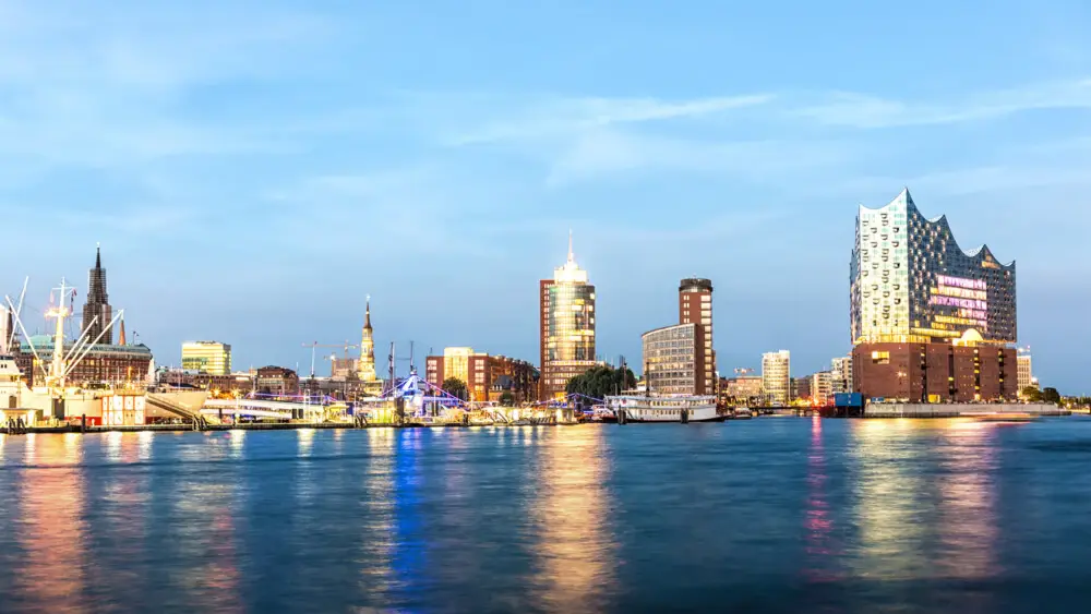 Port of Hamburg and Elbphilharmonie